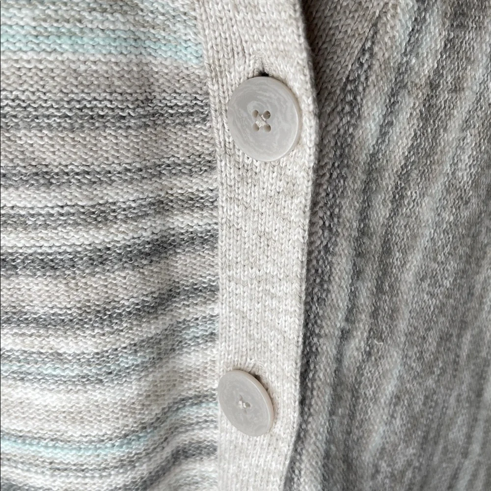Pure Jill Striped Cardigan in Gray and White and Light Blue Size Small - Picture 5 of 6